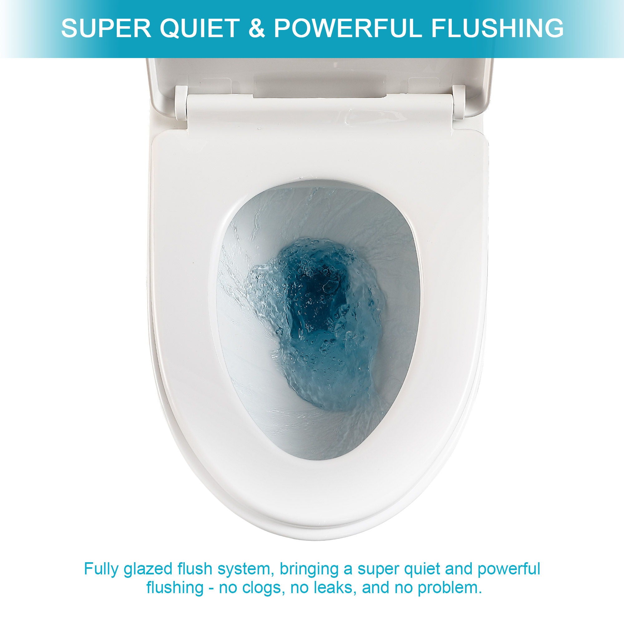 1 Piece Toilet With Dual Flush, Soft Closing Seat - White