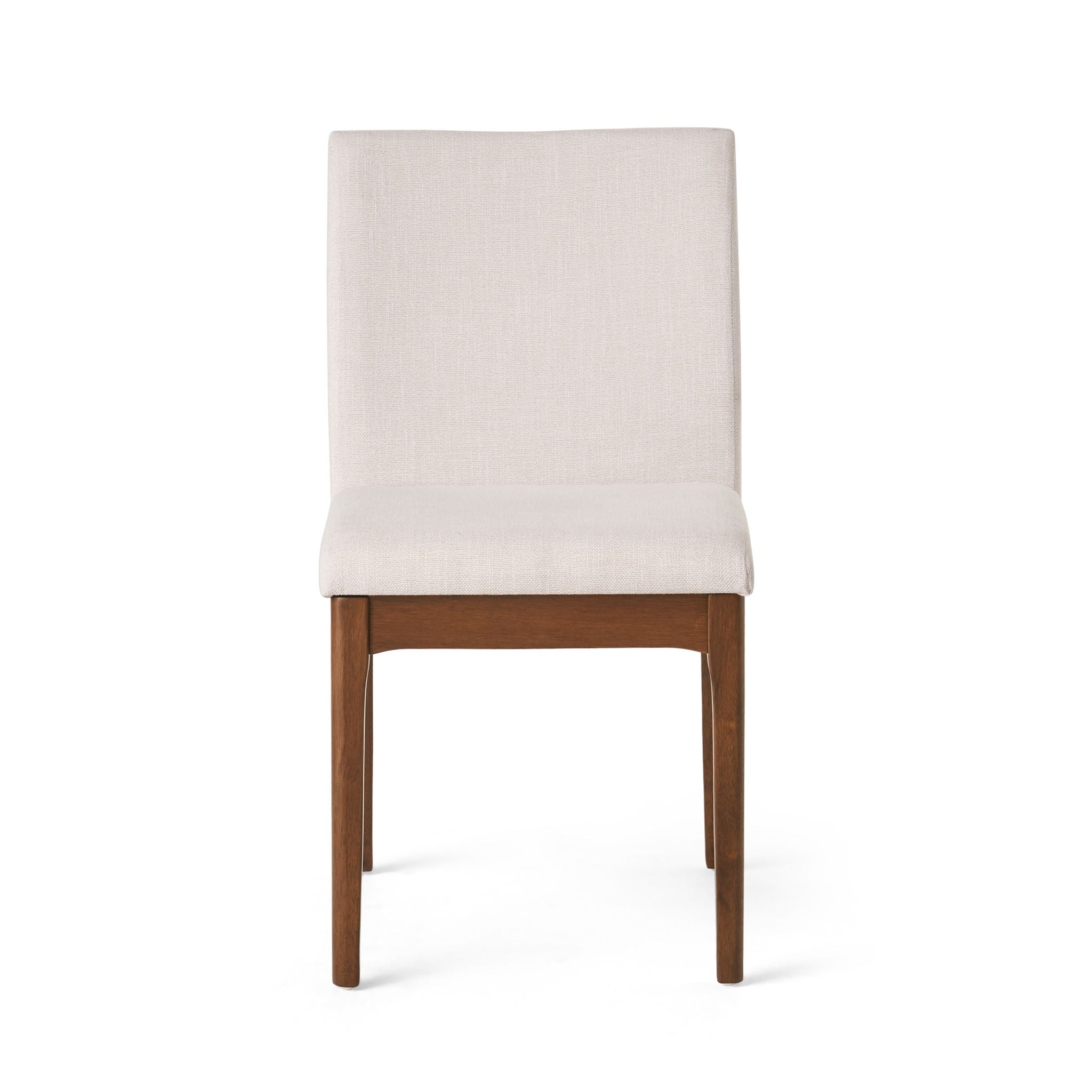 Dining Chairs With Upholstered Seat And Backrest (Set of 2) - Light Beige / Walnut