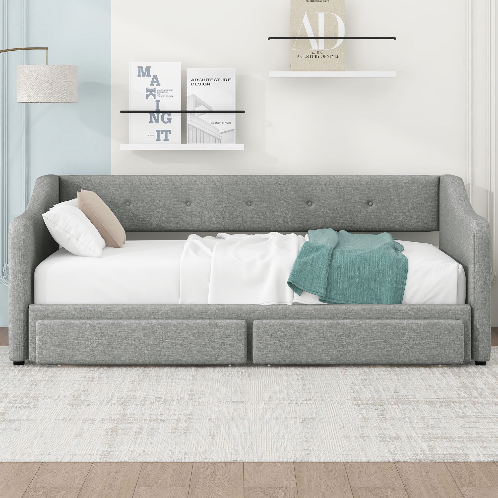 Upholstered Daybed With 2 Drawers