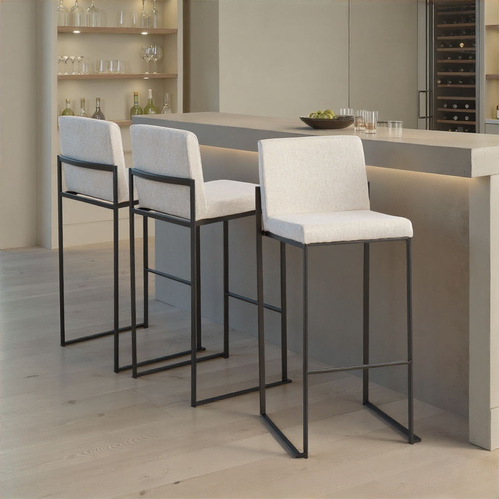 Fuji - Contemporary High Back Barstool Elegant Design