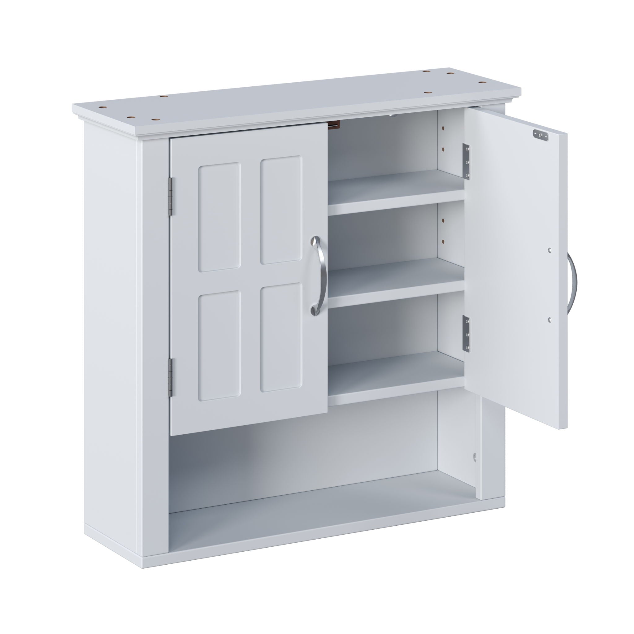 Multi Functional Wall Mounted Cabinet With Adjustable Shelves For Bathroom