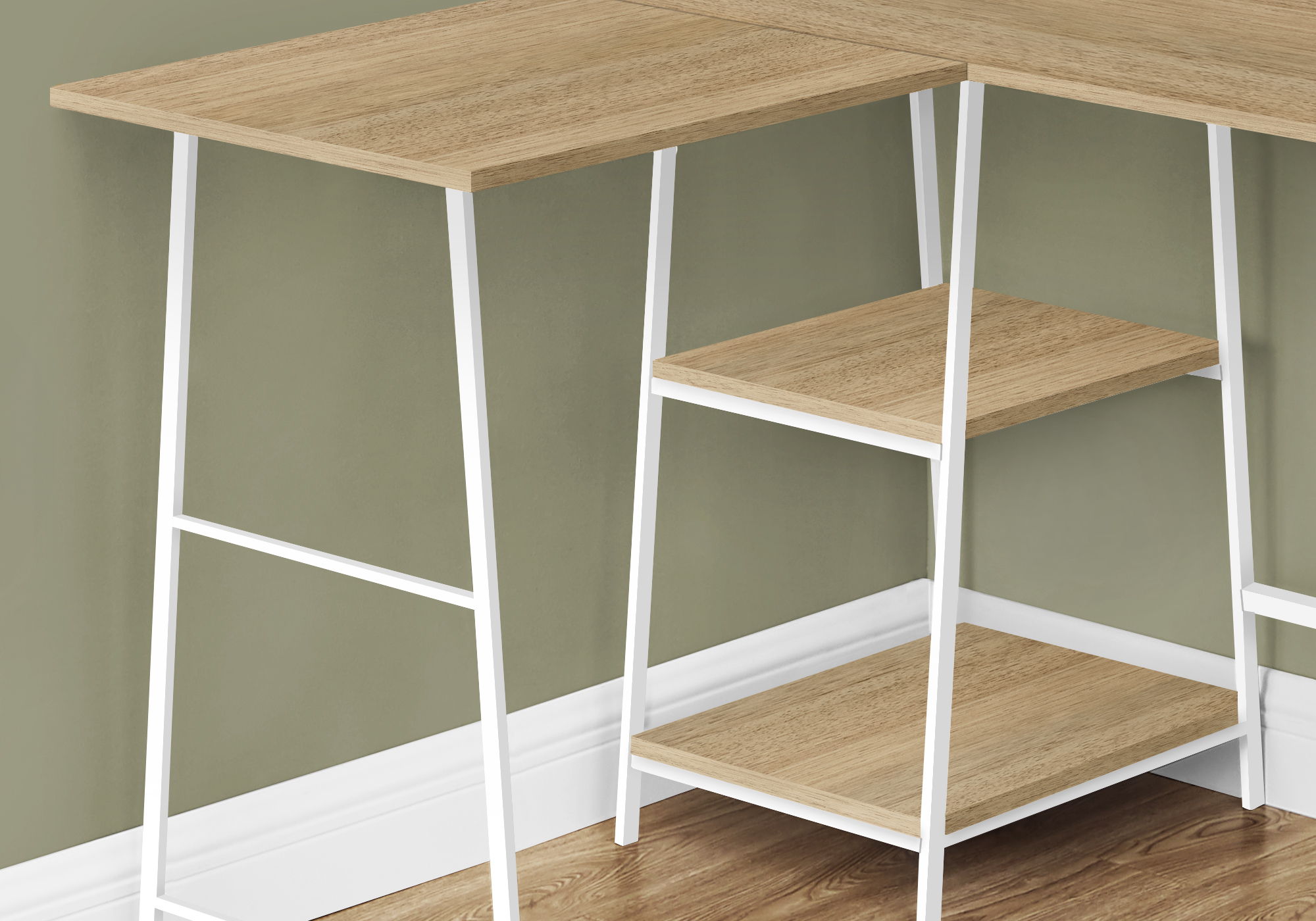 Computer Desk, Home Office, Corner, Storage Shelves, L Shape, Work, Laptop, Contemporary, Modern - Base
