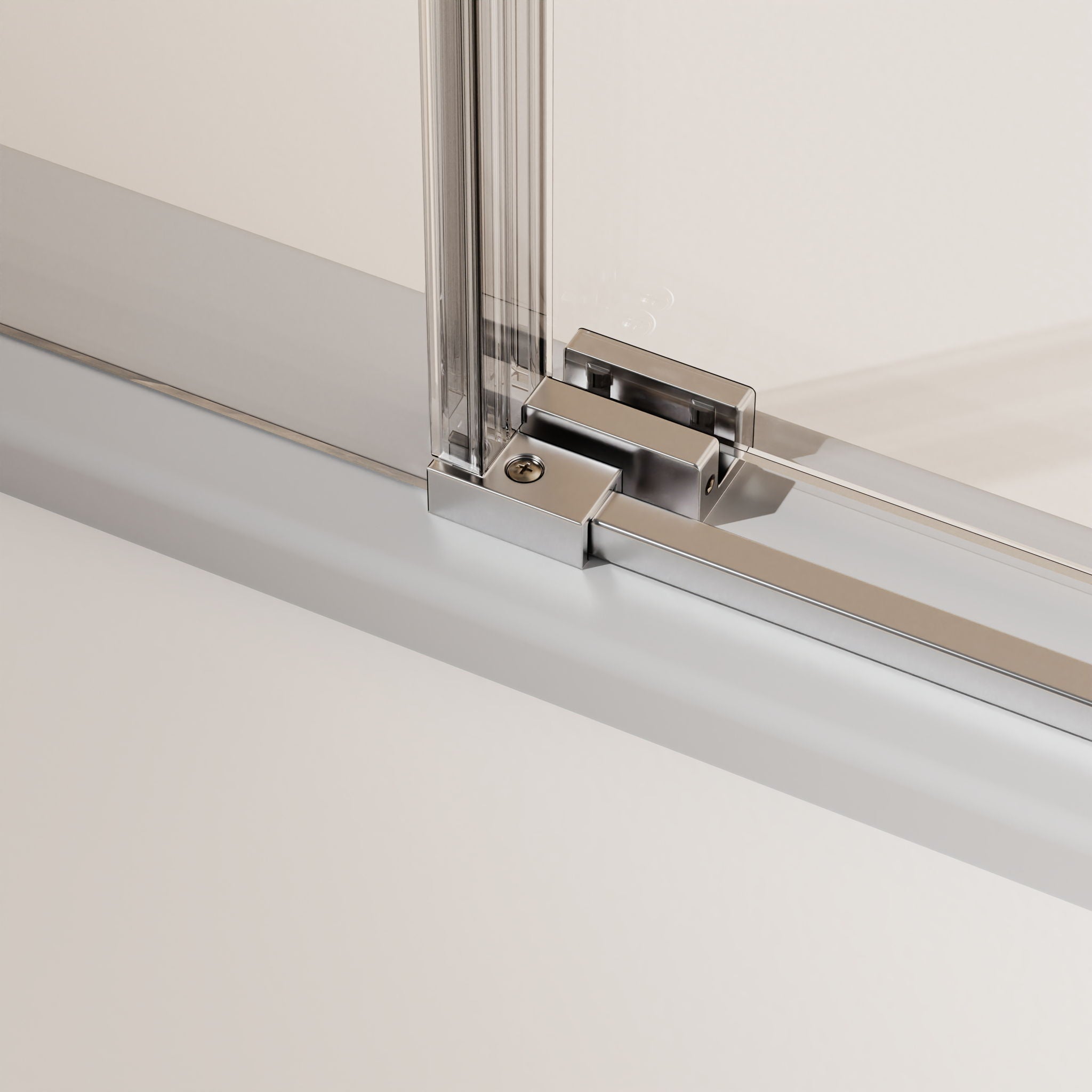 Frameless Single Sliding Shower Doors With Towel Rail & Handle