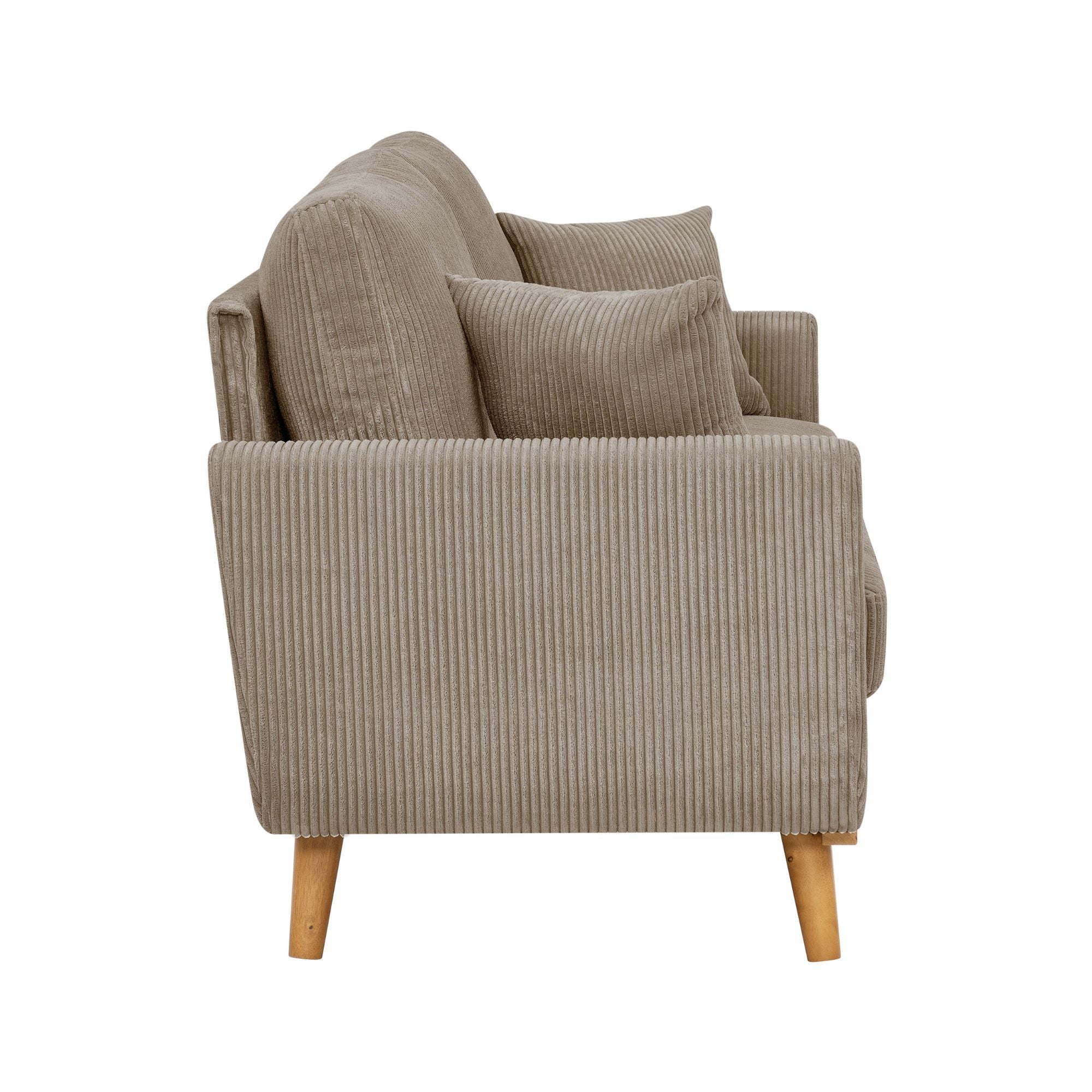 Upholstered Loveseat With Arms And Pillows