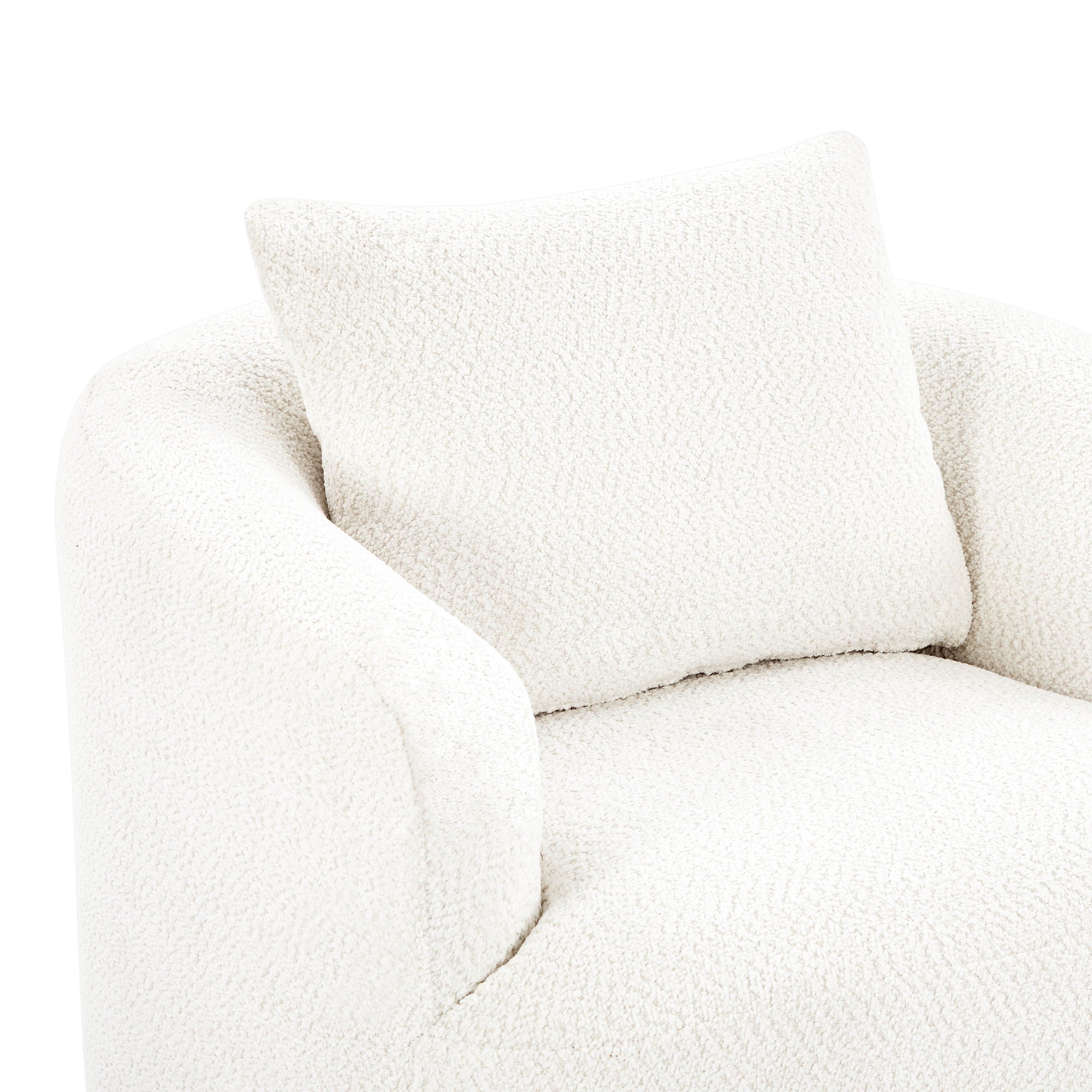 360° Swivel Barrel Sofa Chair With Throw Pillow, Upholstered Accent Chair