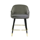 Modrest Elliot - Contemporary Grey & Black/Gold Dining Bar Stool (Set of 2)