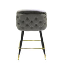 Modrest Elliot - Contemporary Grey & Black/Gold Dining Bar Stool (Set of 2)