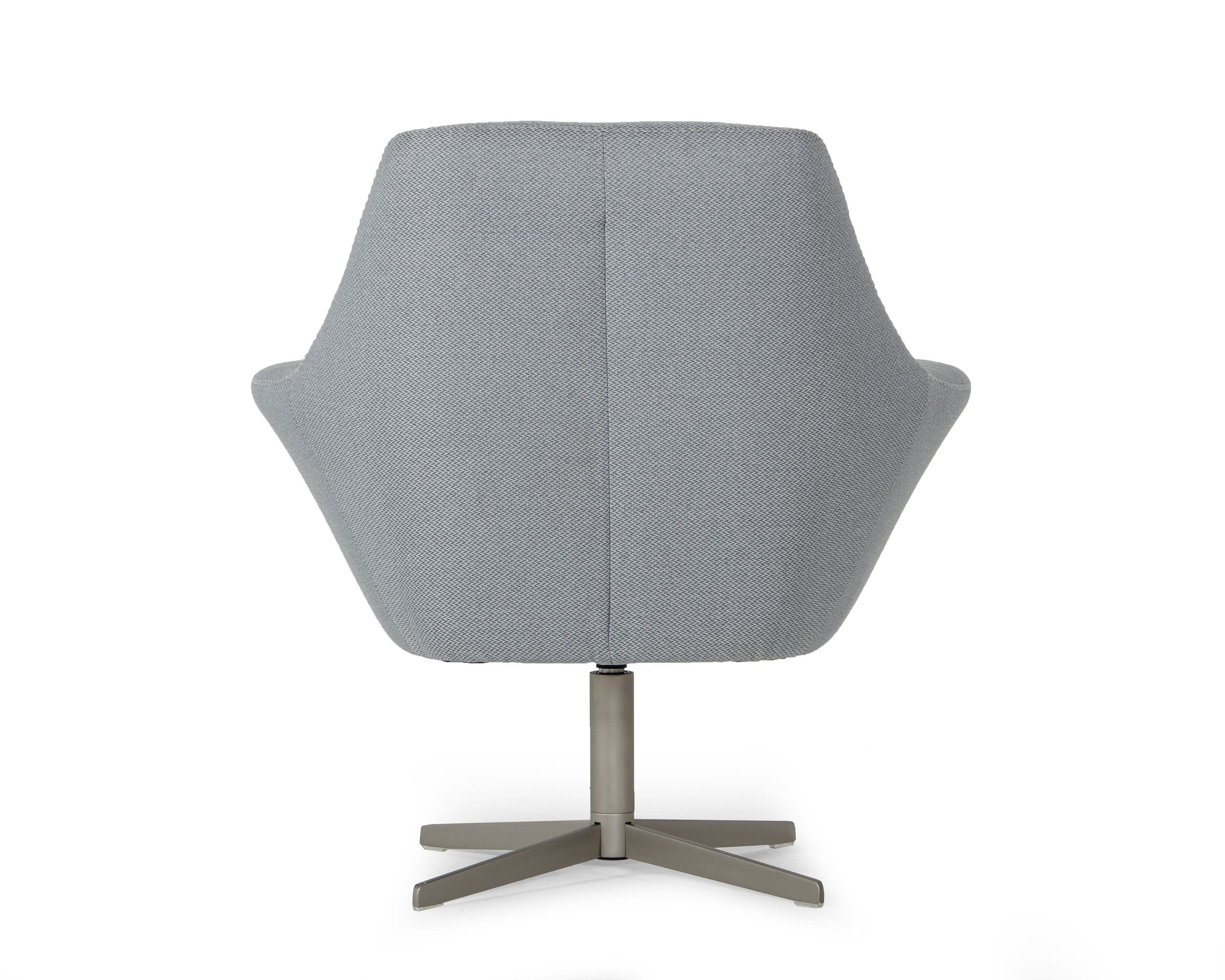 Divani Casa Elvin - Modern Grey Fabric Swivel Lounge Chair