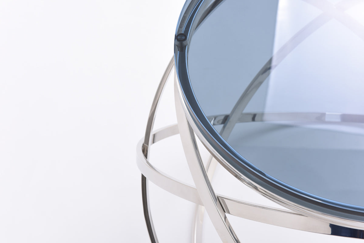 Modrest Tulare Contemporary Smoked Glass End Table