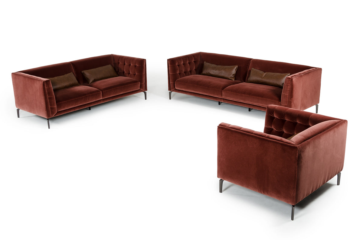 Divani Casa Ansted Modern Fabric Loveseat