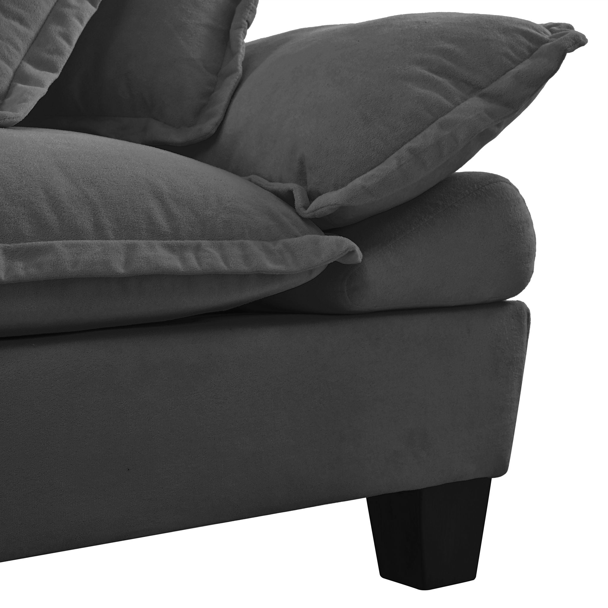 Modular Sectional Sofa With Movable Ottoman & Pillows