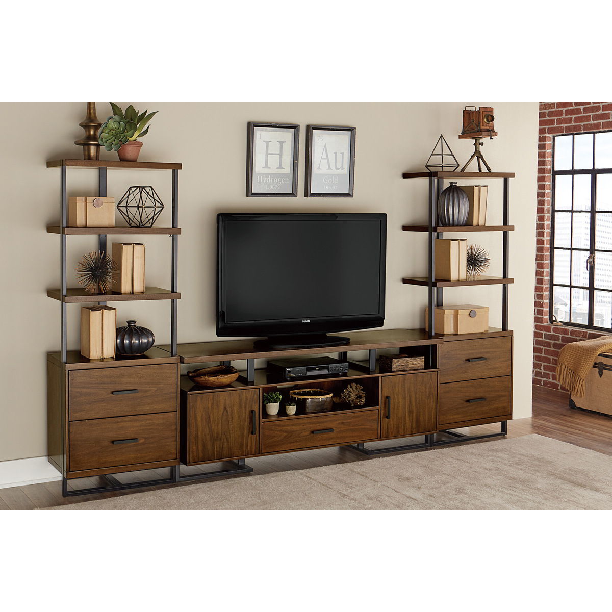 Sedley - TV Stand - Brown / Black
