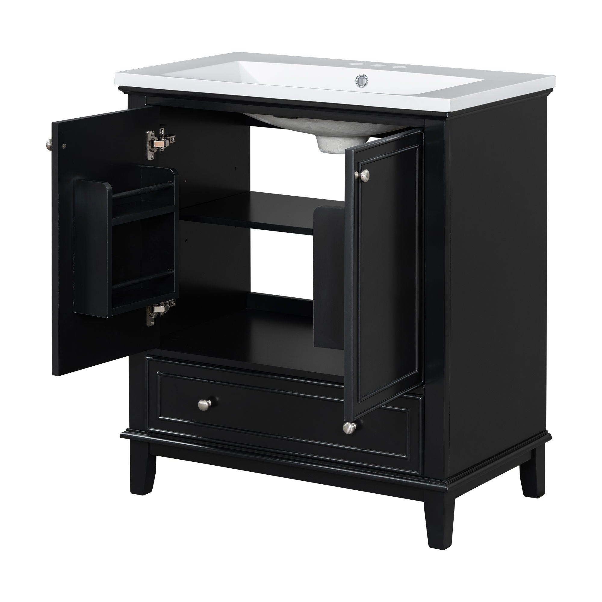 Modern Bathroom Vanity With Sink Combo, Multi Functional Cabinet With Doors And Drawer