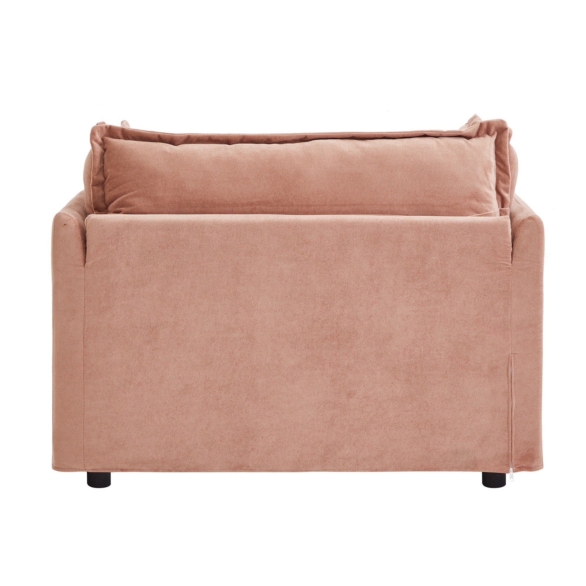 Modern Cozy Upholstered Armchair Sofa With Movable Ottoman