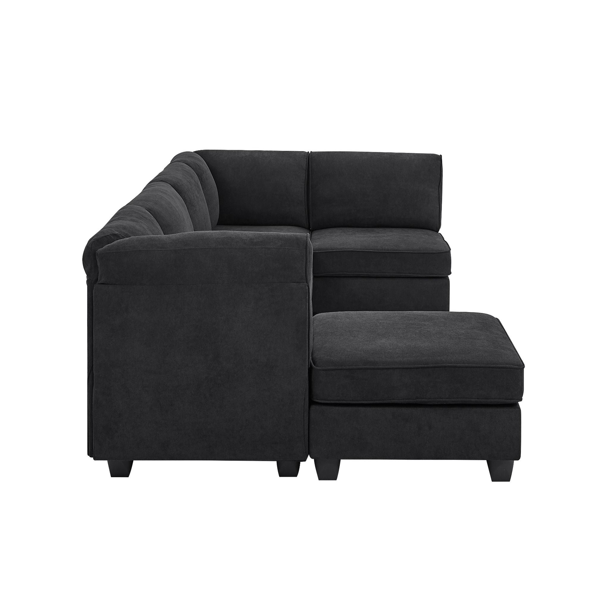 Upholstered Modular Sectional With Removable Cushions