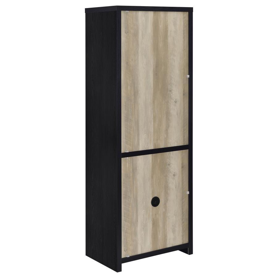Denison - 67" 2-Door Media Tower Storage Cabinet - Black