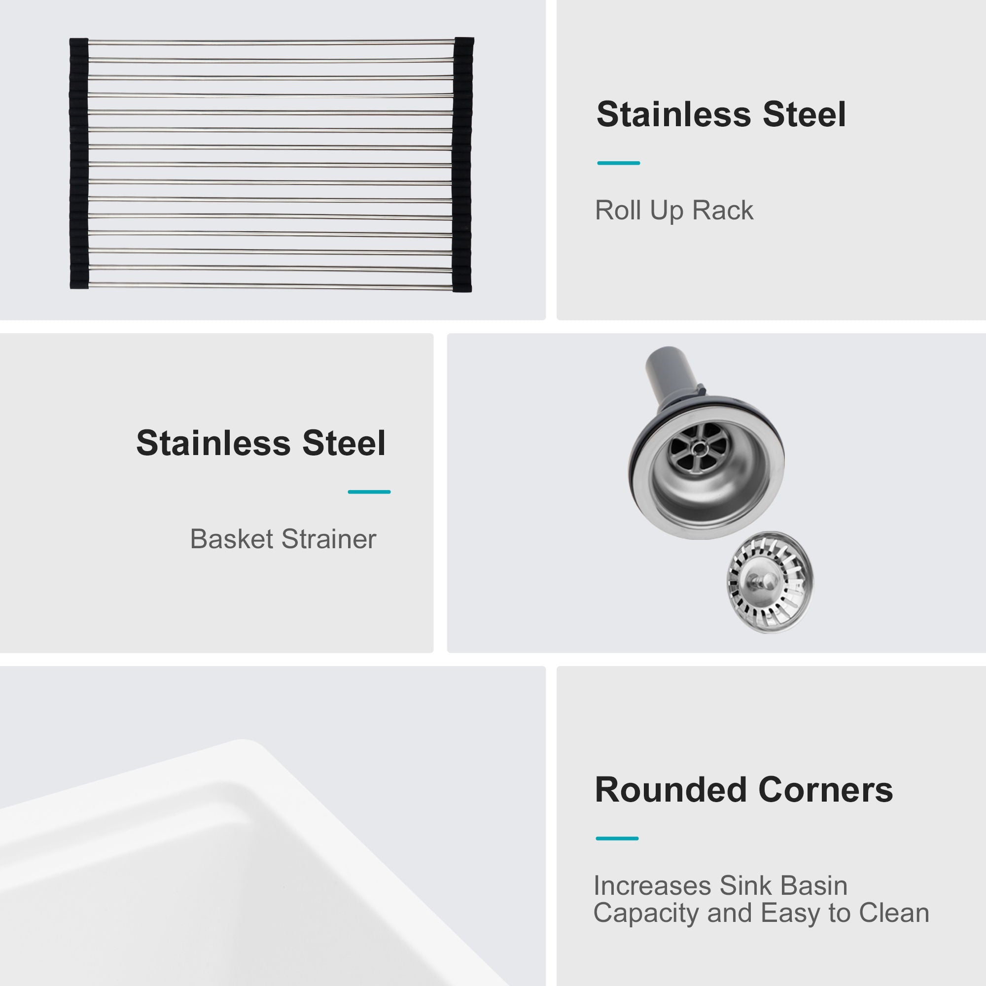 Quartz Kitchen Sink, Composite Workstation, Undermount