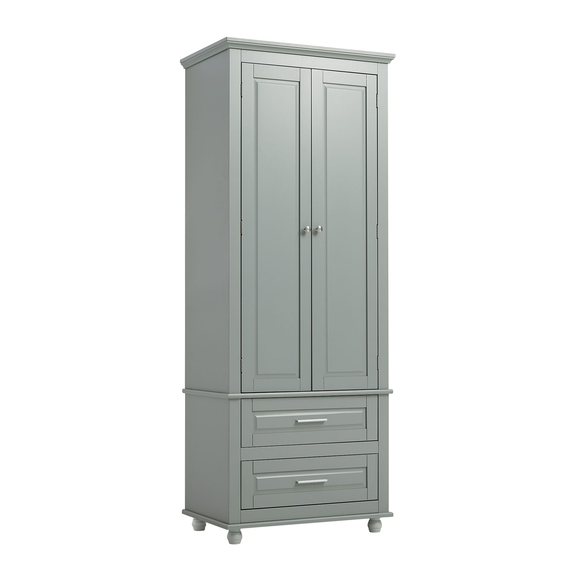 Tall Storage Cabinet With 2 Drawers For Bathroom