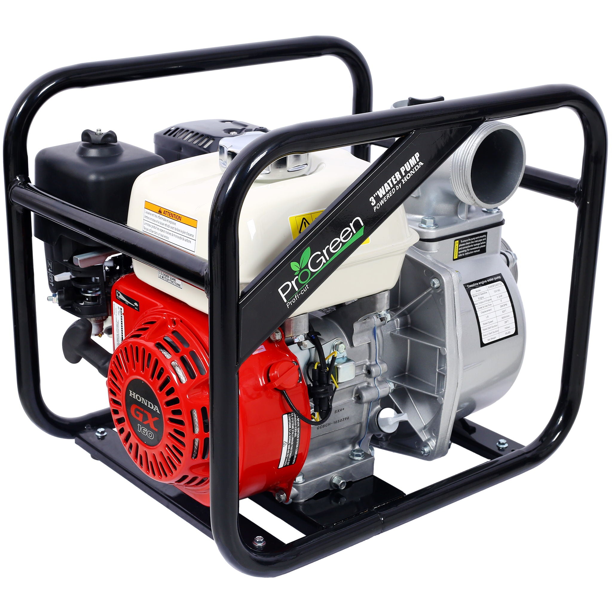 Honda - Gx160 Engine Water Pump 3" 264Gpm With 3In Npt Coupler - Black / Red
