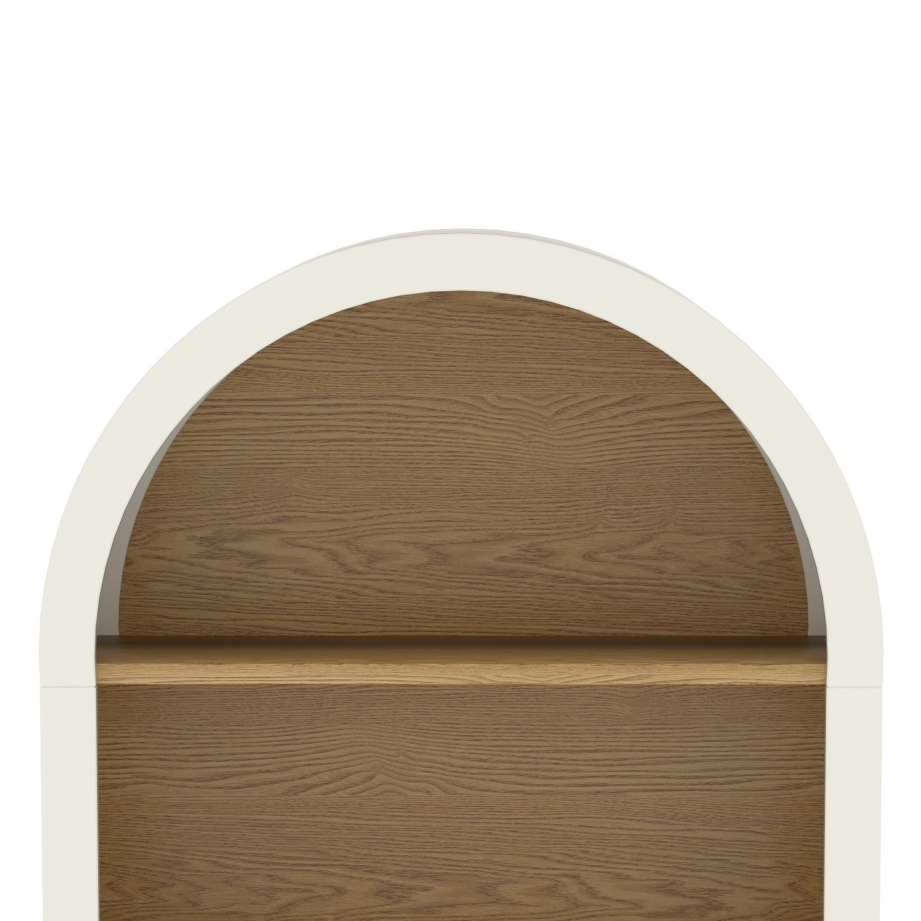 Arched Small Bookcase, Storage Cabinet, Bookshelf With 3 Shelves For Living Room - Oak / White