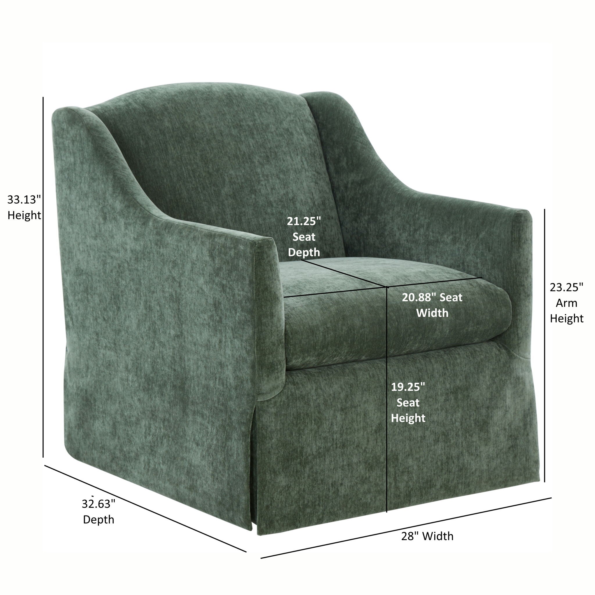 Luisa - Skirted Swivel Accent Chair