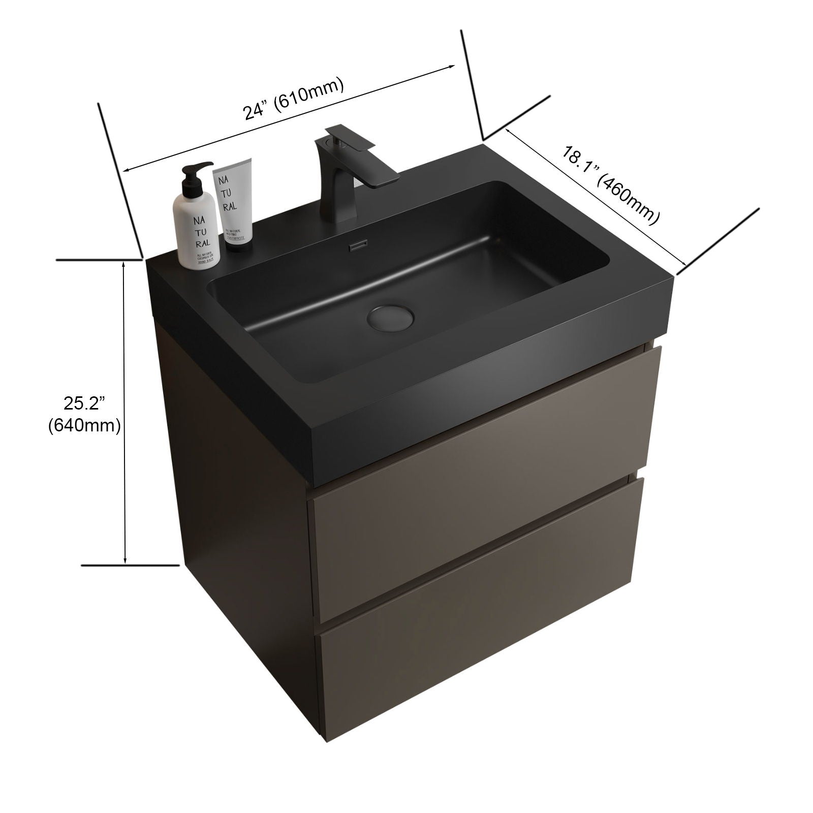 Alice - Bathroom Vanity With Sink, Wall Mounted, Floating