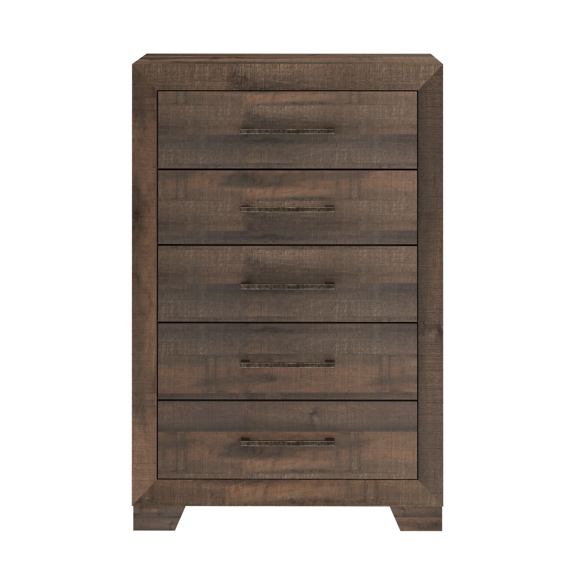 5 Drawer Chest With Casual Style - Brown