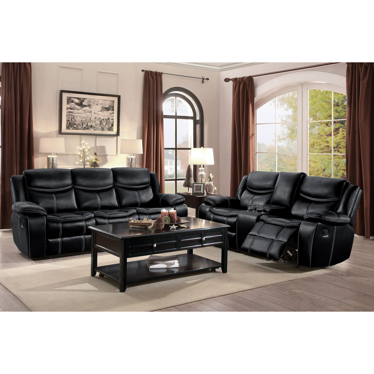 Bastrop - Double Glider Reclining Loveseat With Center Console