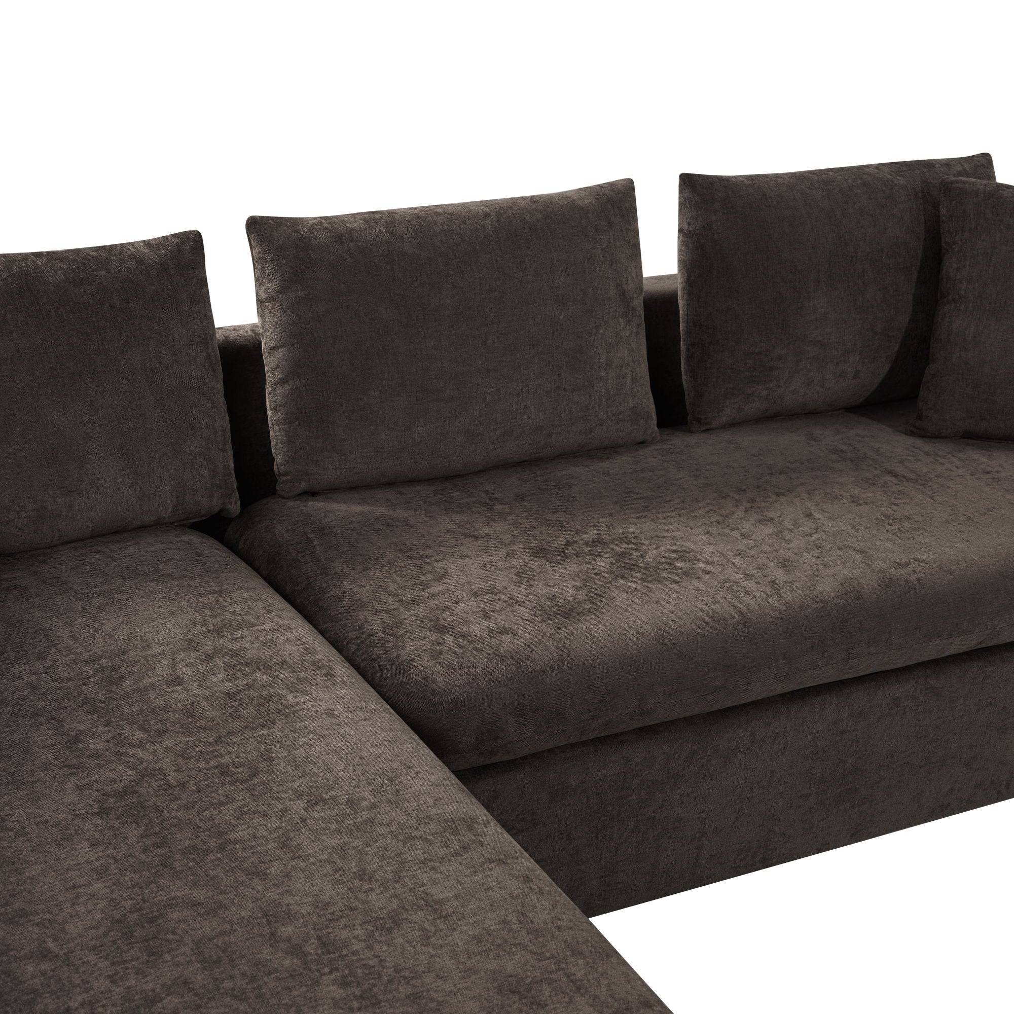 Modern L Shaped Sectional Sofa With Upholstery And Wooden Storage