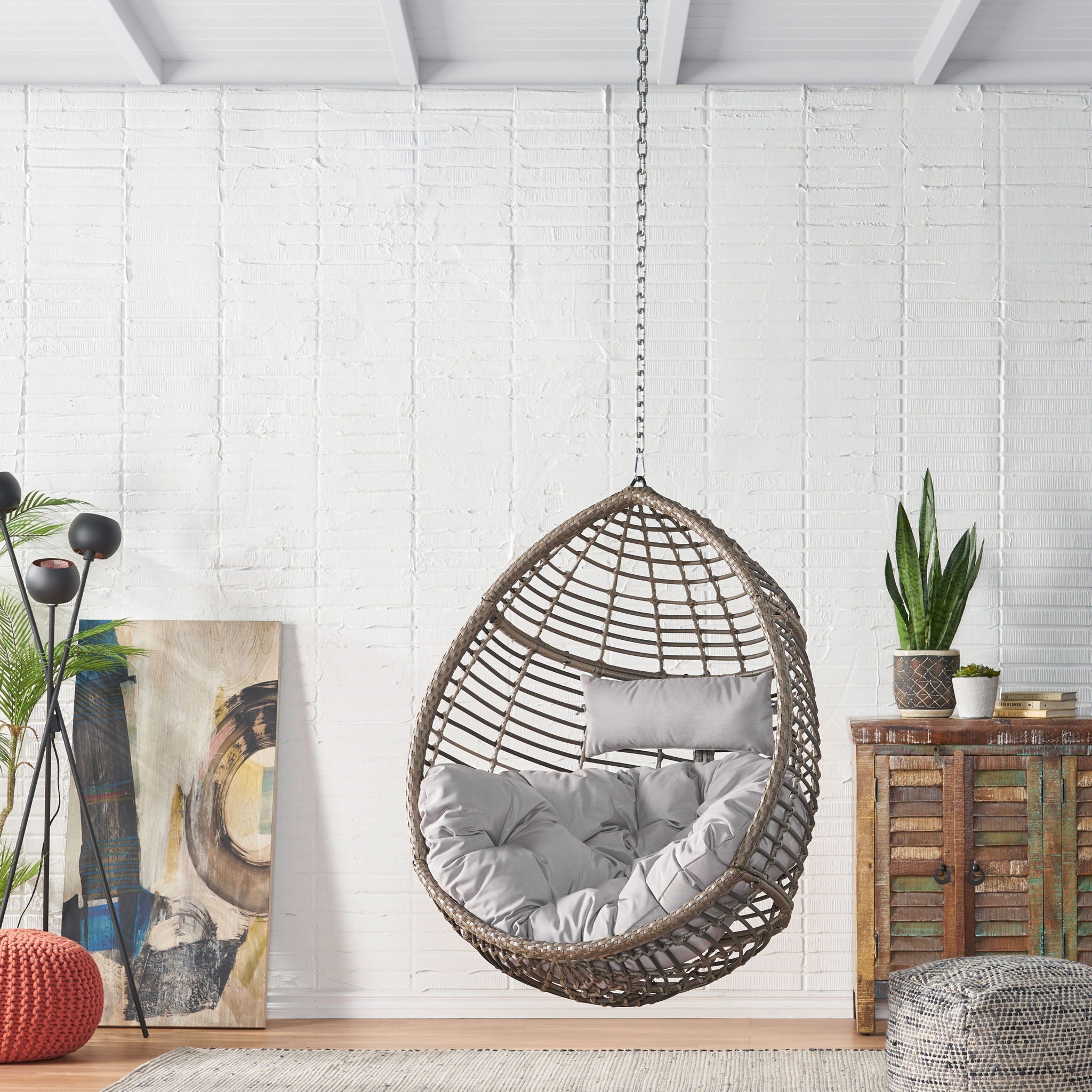 Morris Teardrop - Hanging Chair With Chain And Water Resistant Cushions