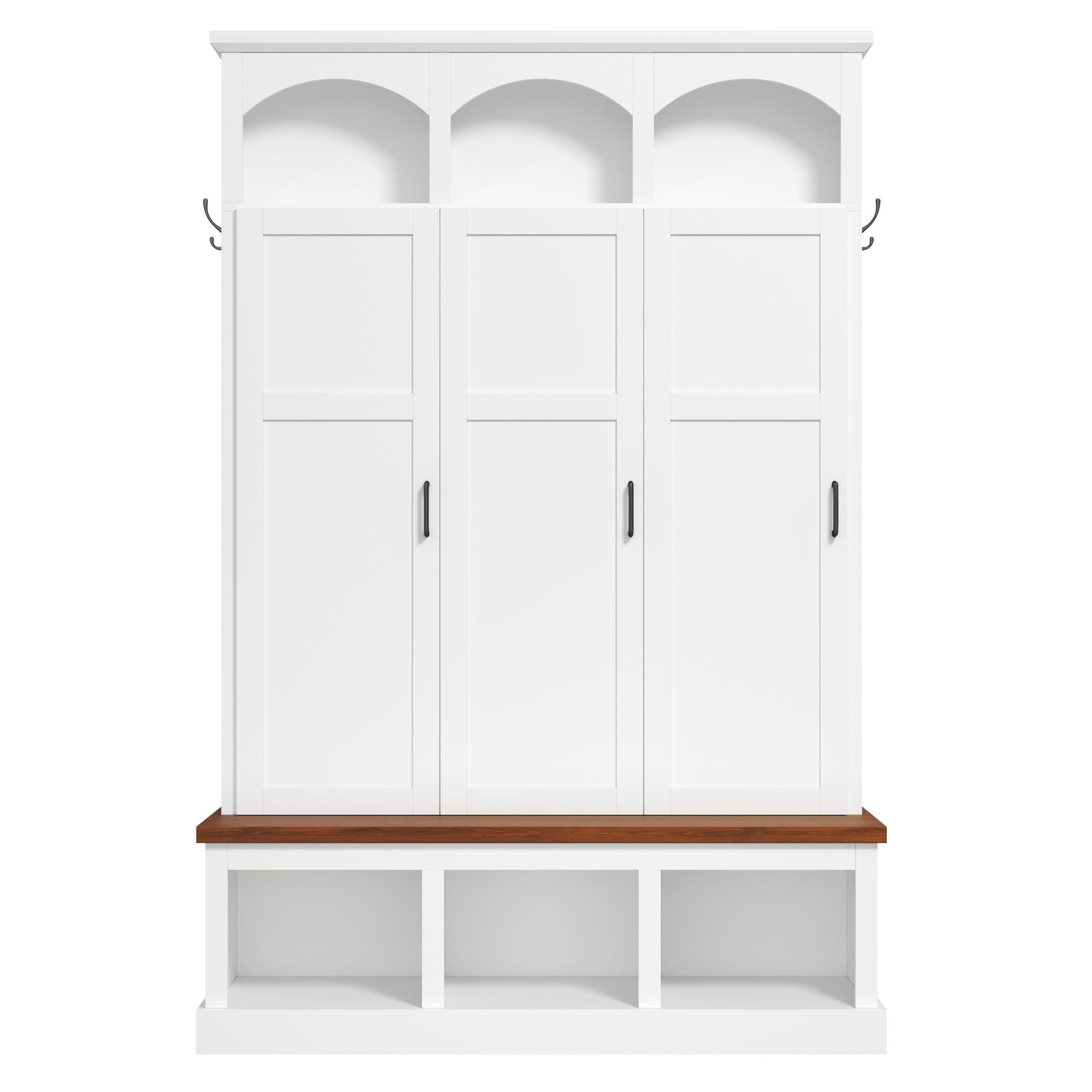 Classic Arched Design Hall Tree With 3 Hidden Storage