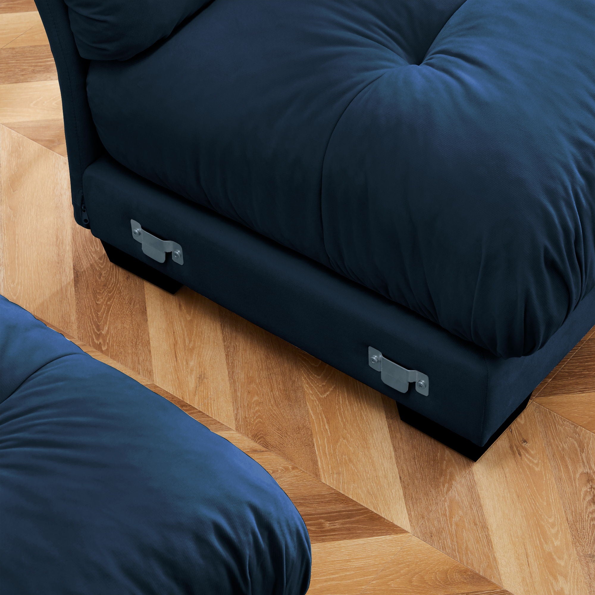 Modern Sofa With Bolstered Armrests And Pillows