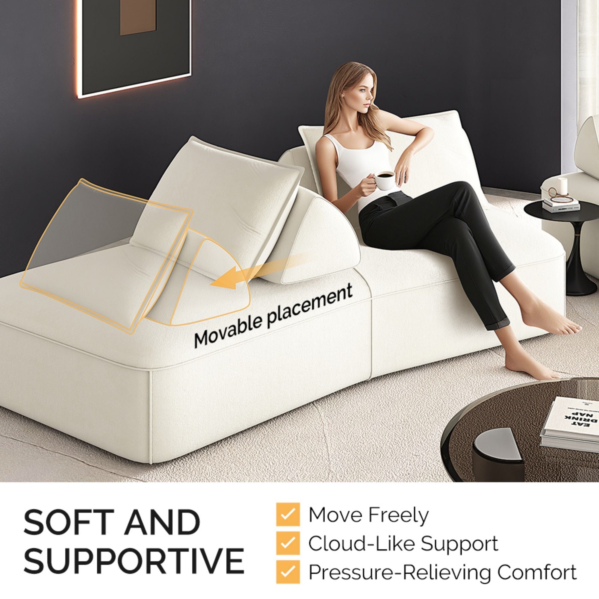 Modern Luxury Oversized Modular Sectional Sofa Set