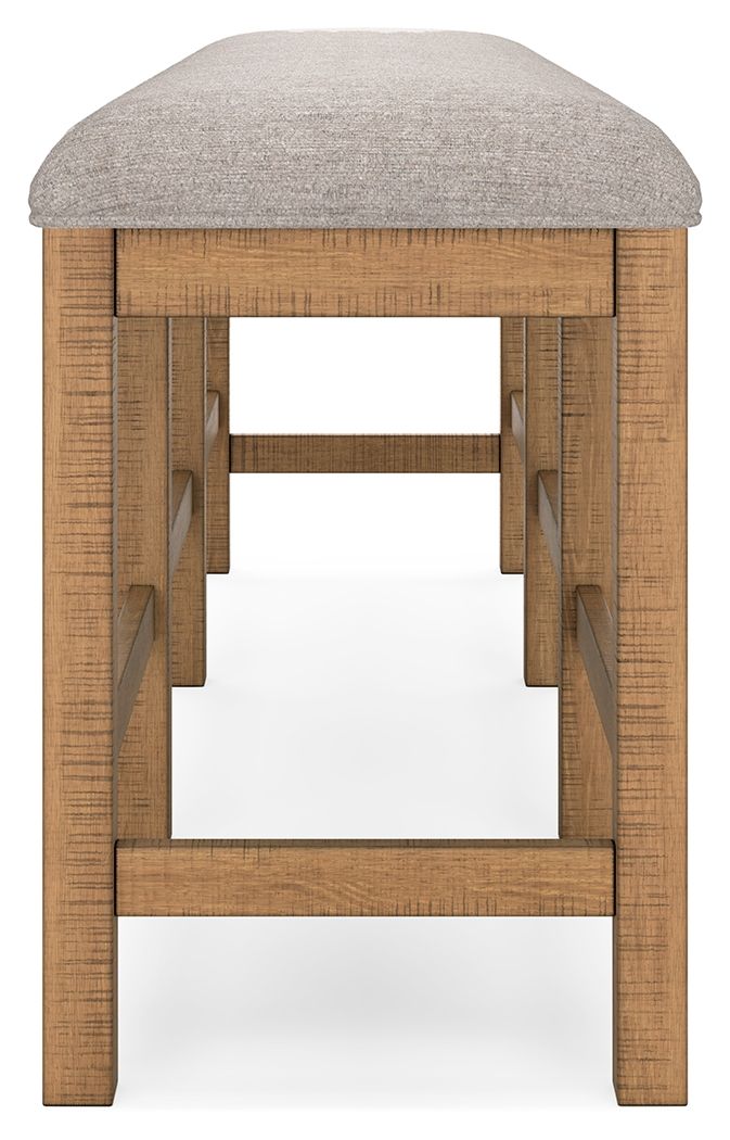 Havonplane - XL Counter Height Upholstered Dining Bench - Brown