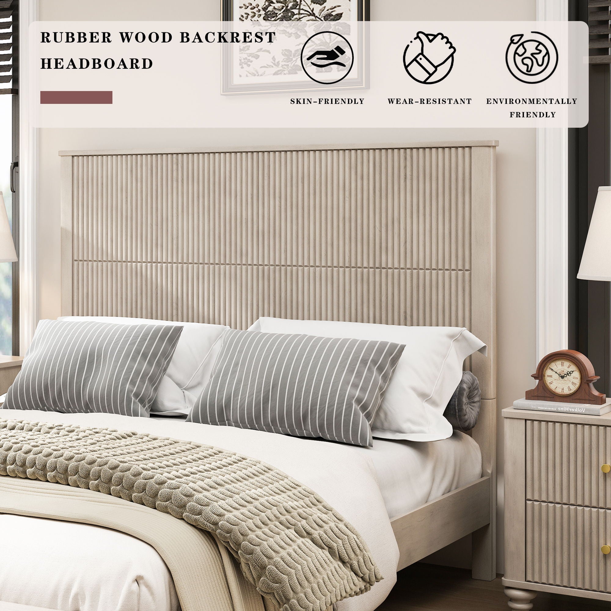 Platform Bed Frame & Tall Headboard