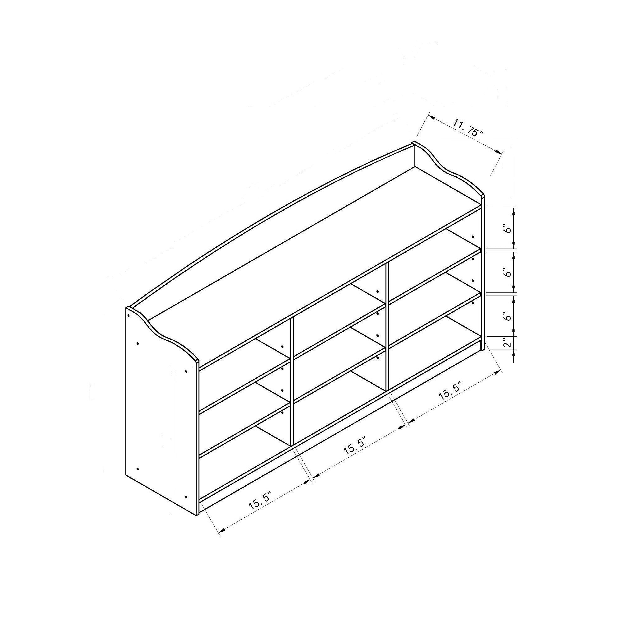 Entryway Shoe Storage Bench, Nine Storage Shelves, Entryway Organizer