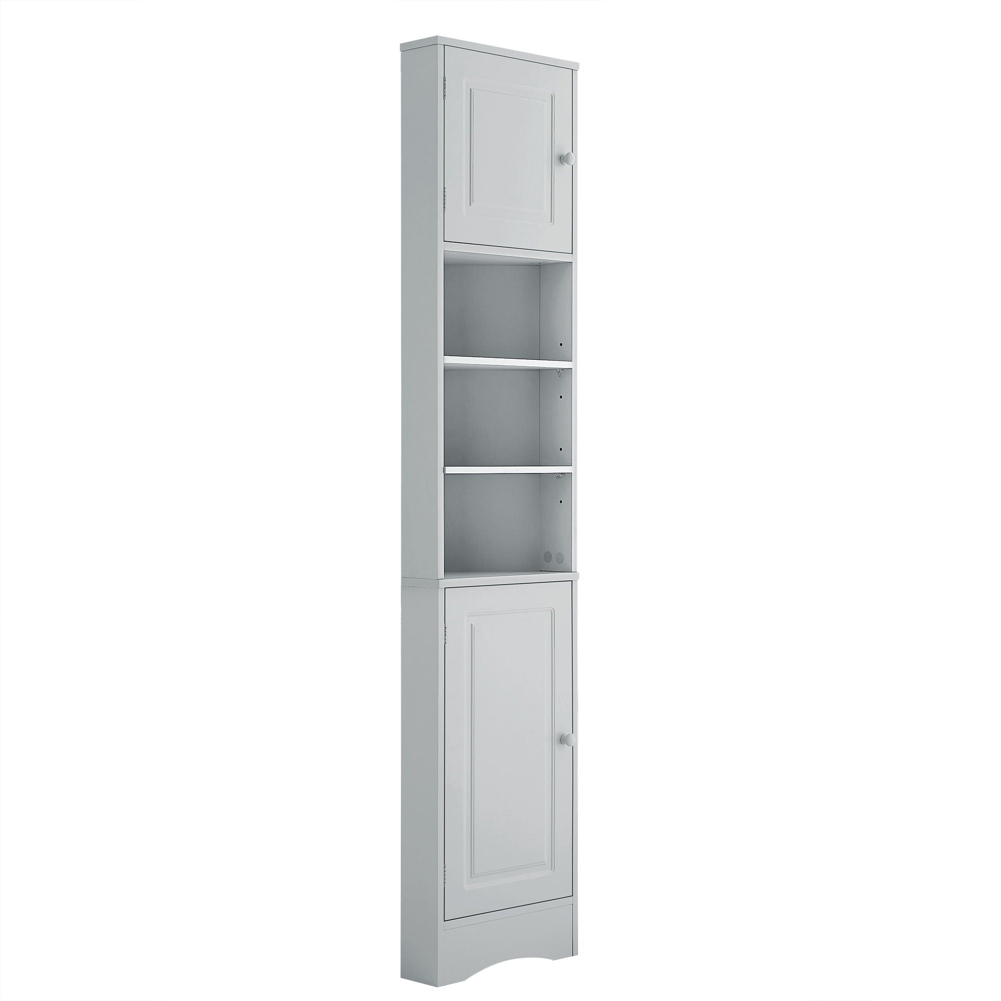 Multi Functional Corner Cabinet With Adjustable Shelves And 2 Doors