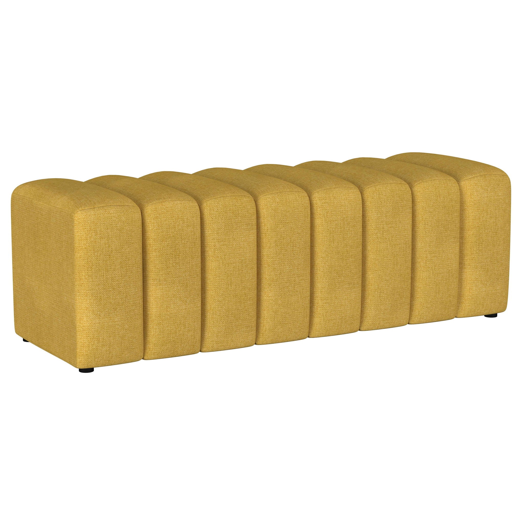 Modern Upholstered Tufted Accent Bench & Round Legs