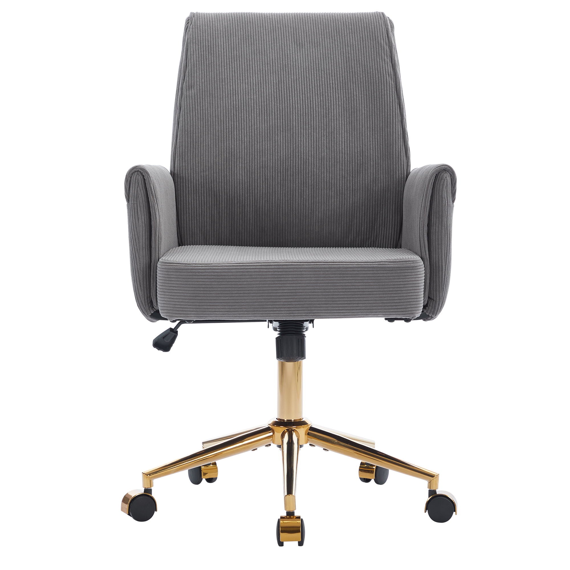 Ergonomic Mid-Back Office Chair With Striped Fabric - Gray