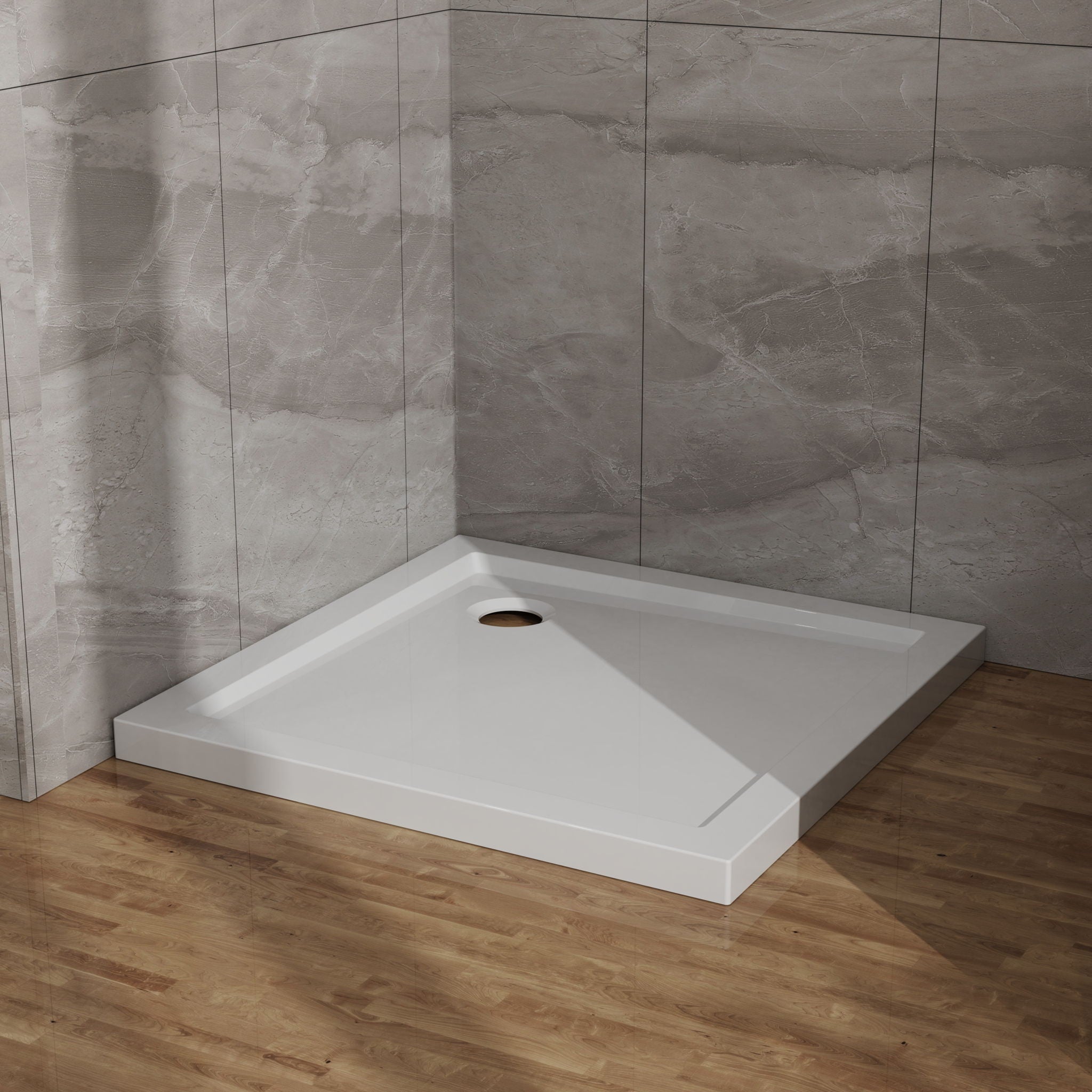In Corner Drain Shower Base