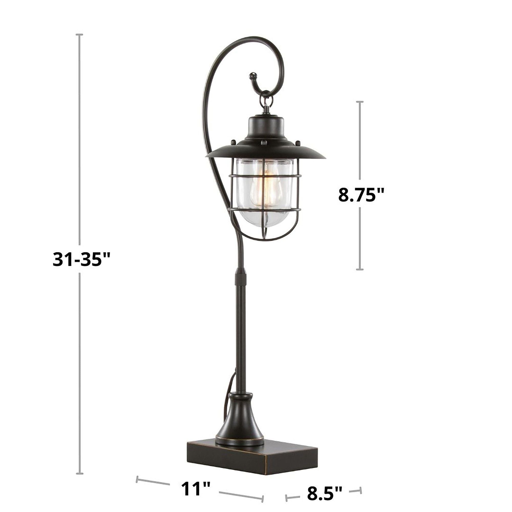 Landen - Contemporary Task Lamp (Set of 2) - Oil Rubbed Bronze / Clear