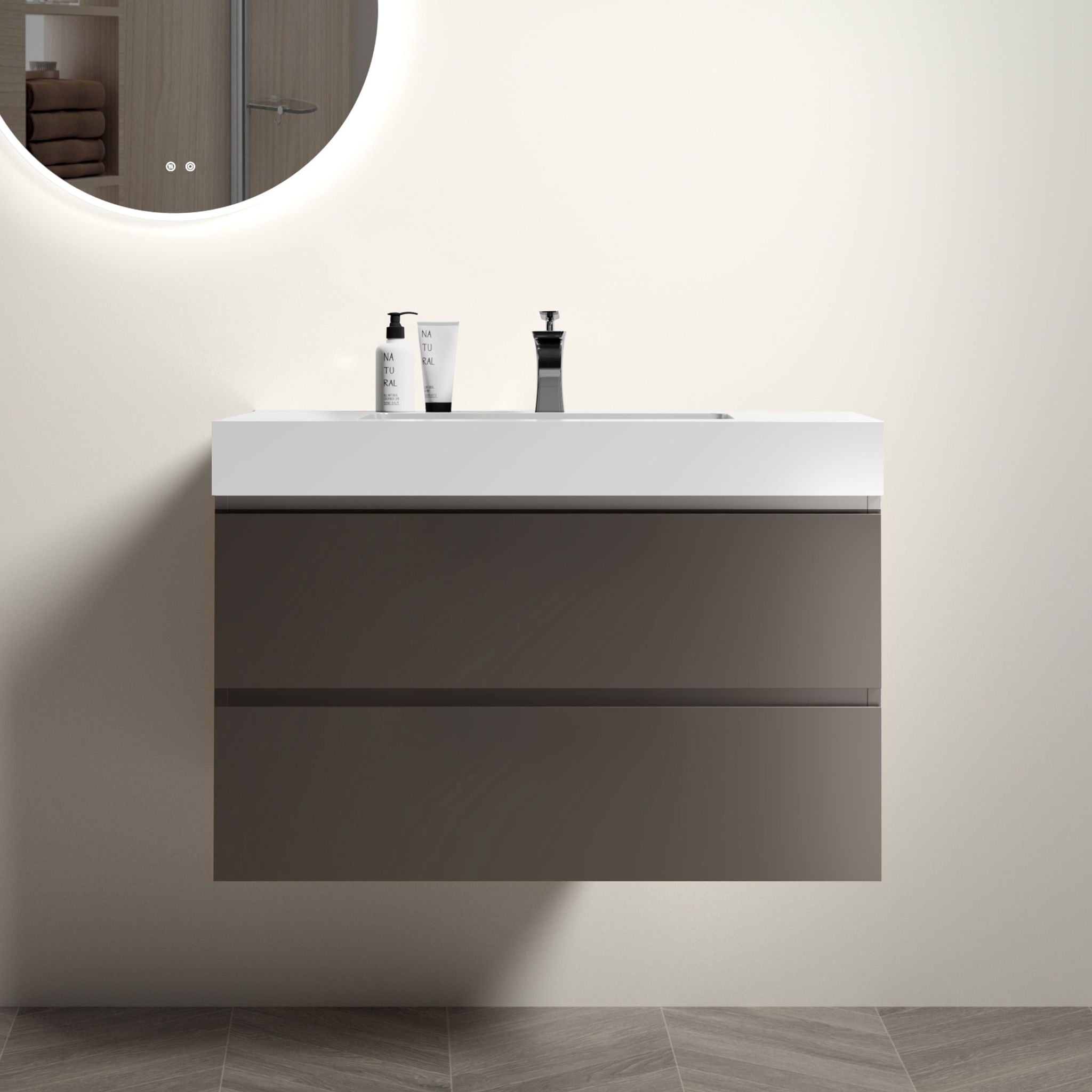 Alice - Bathroom Vanity With Sink, Wall Mounted, Floating