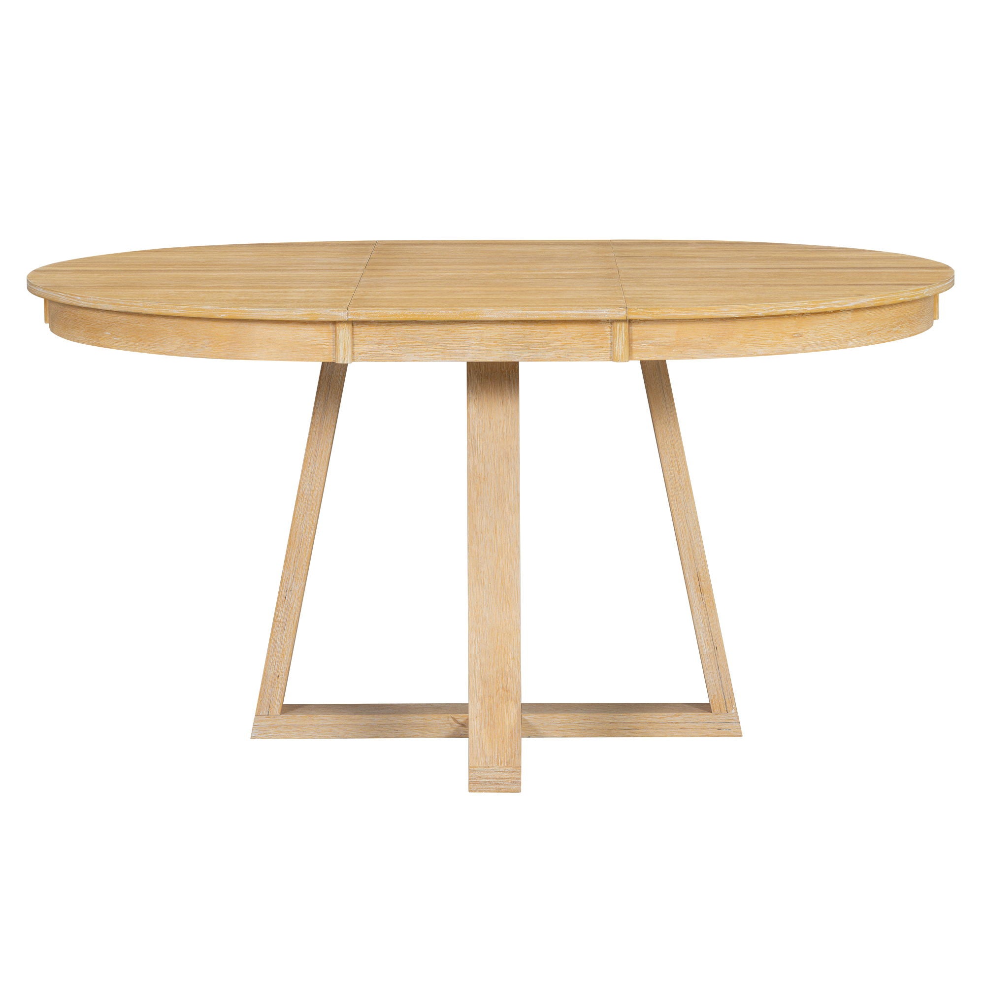 Dining Set With Leaf Round Table And 4 Upholstered Chairs