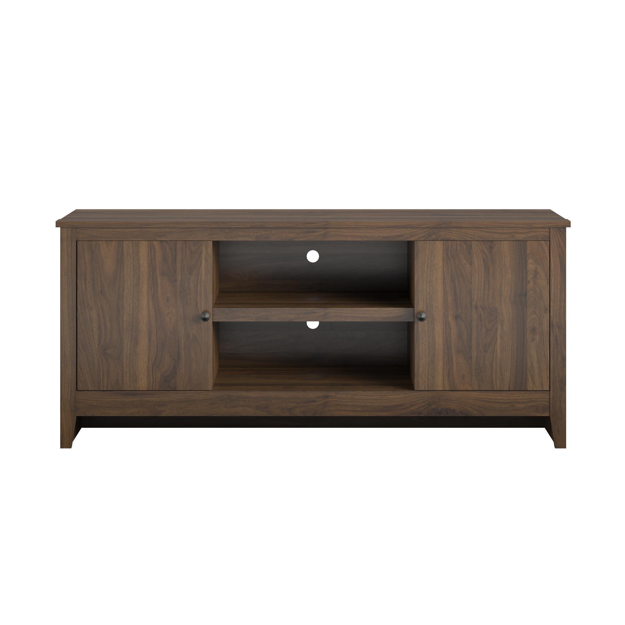 TV Stand For TVs Up To 65" With Open Shelves And Storage Cabinets - Walnut