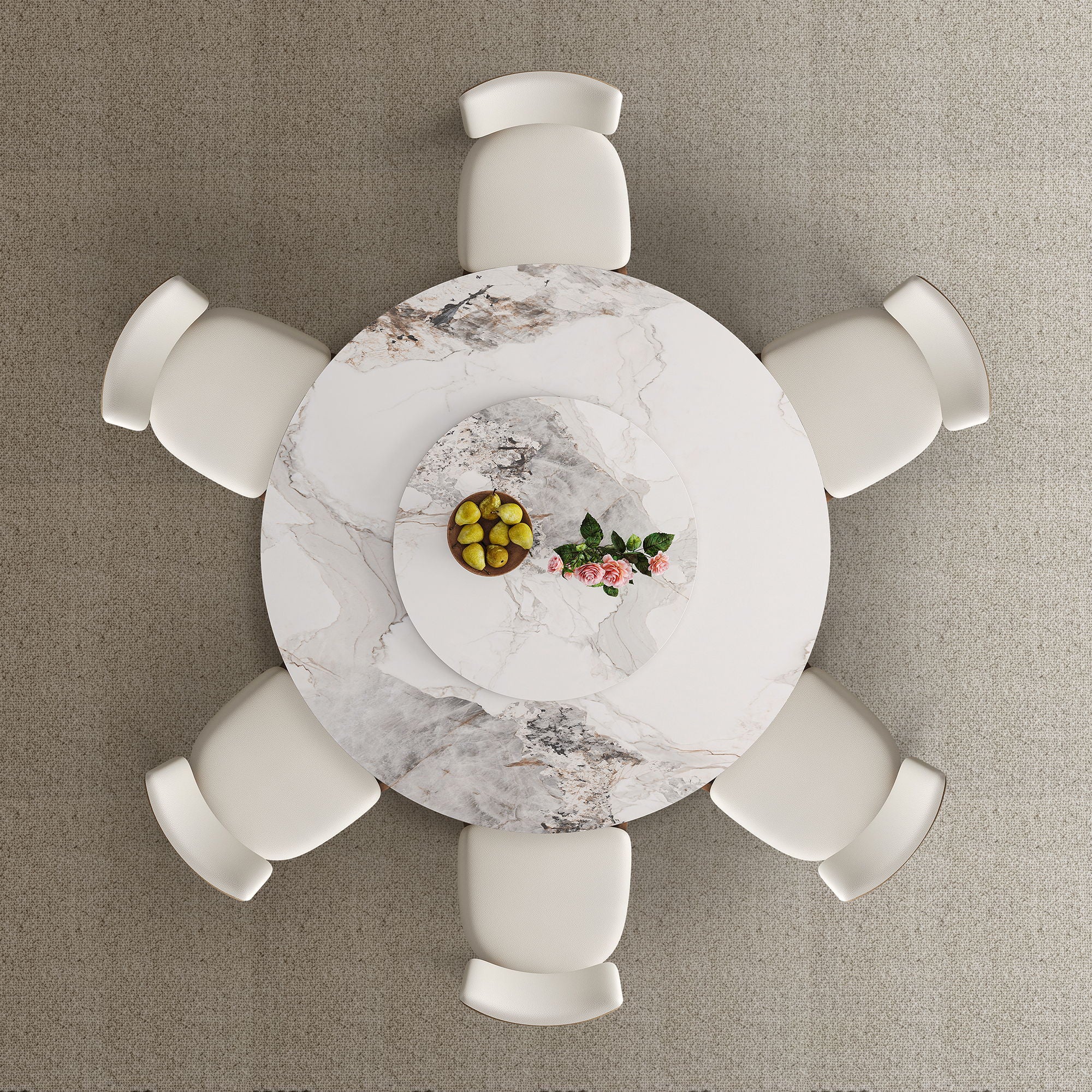 Dining Table Set With Wooden Base