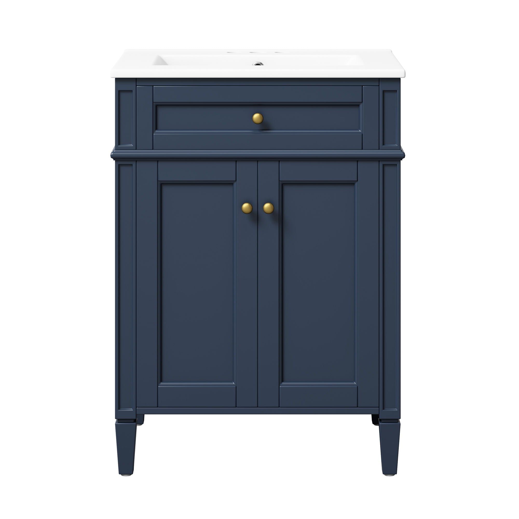 Modern Bathroom Vanity With Tip-Out Drawer And Soft-Close Hinges