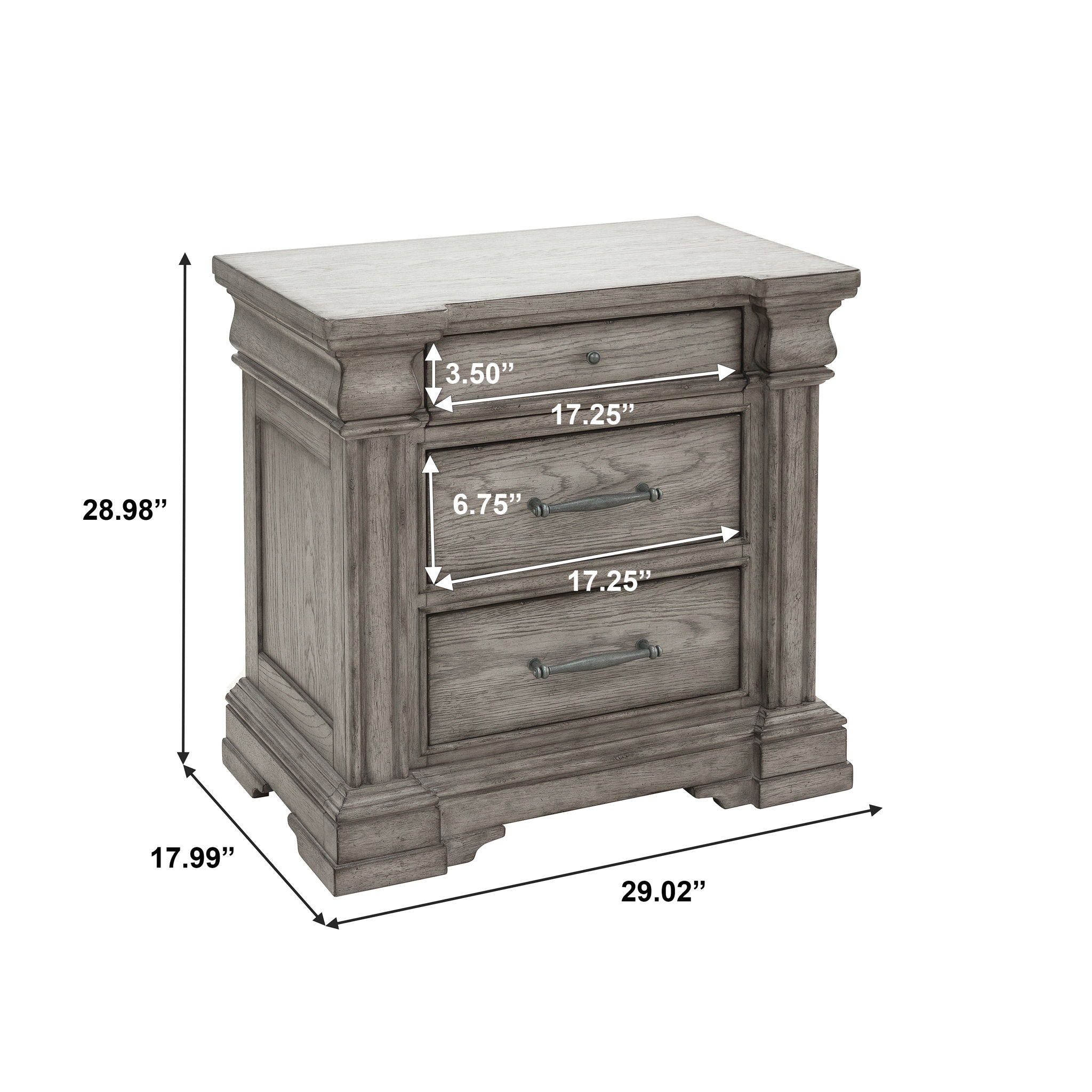 Madison Ridge - 3 Drawer Nightstand