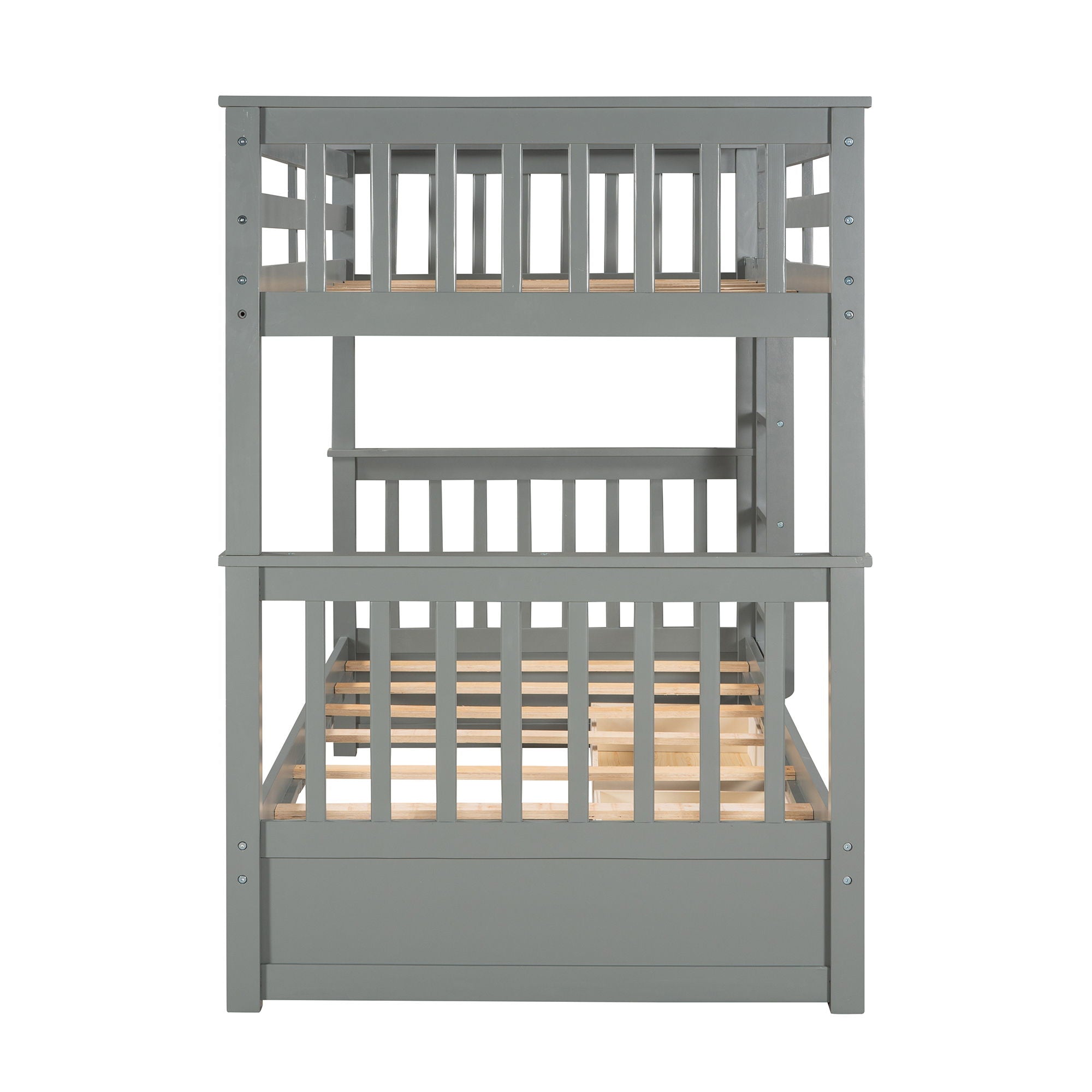 Bunk Bed With Ladders And 2 Storage Drawers