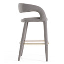 Modrest Faerron - Modern Grey Leatherette Bar Chair