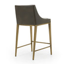 Modrest Fairview - Contemporary Grey + Brass Counter Stool